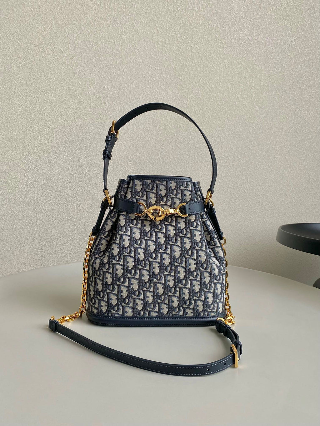 DIOR MEDIUM C'EST 24 IN BLUE CD-EMBOSSED OBLIQUE JACQUARD
