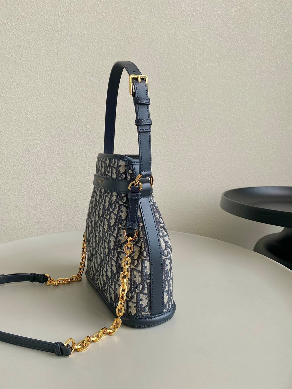 DIOR MEDIUM C'EST 24 IN BLUE CD-EMBOSSED OBLIQUE JACQUARD