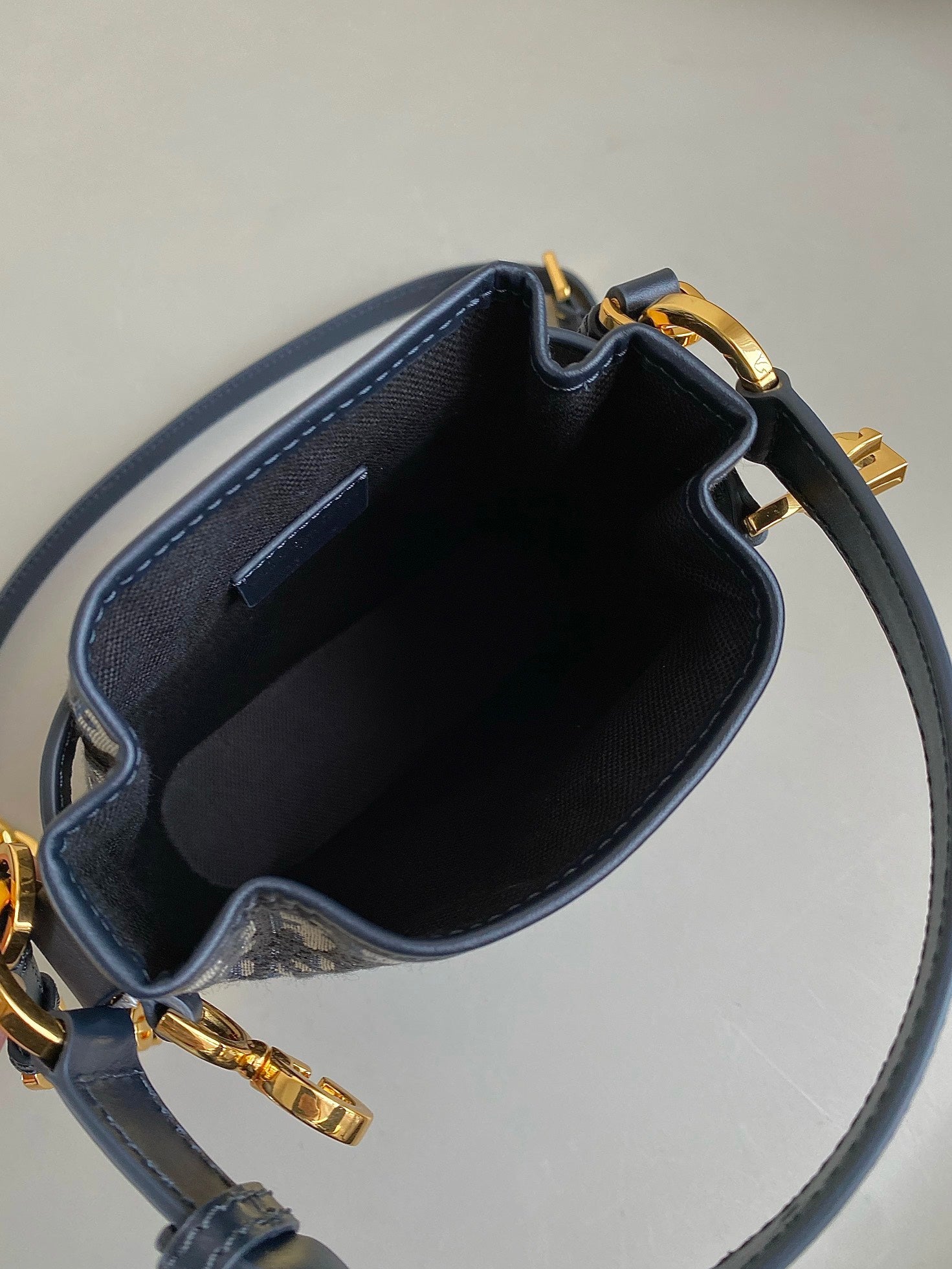 DIOR SMALL C'EST 18 IN BLUE CD-EMBOSSED OBLIQUE JACQUARD