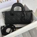 DIOR D-JOY BAG 22 IN BLACK LAMBSKIN