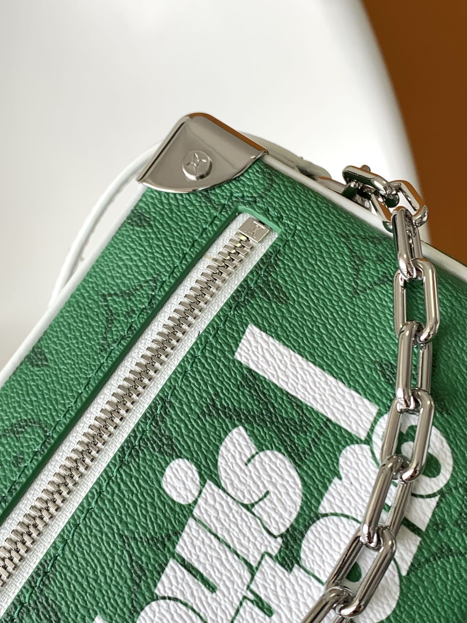 LOUIS VUITTON LV 25S MINI SOFT TRUNK BAG 18 IN FOREST GREEN CALFSKIN SILVER HARDWARE