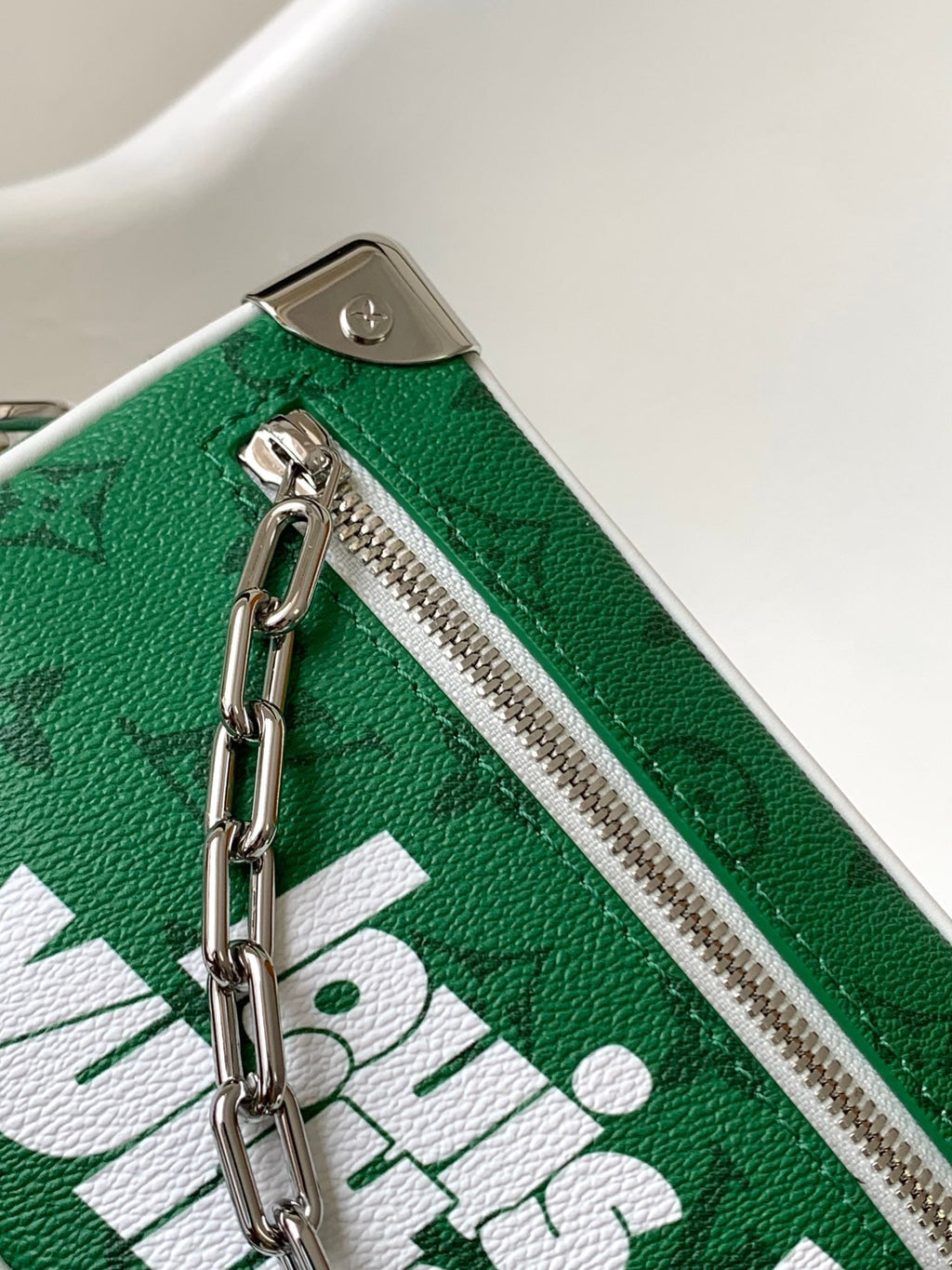 LOUIS VUITTON LV 25S MINI SOFT TRUNK BAG 18 IN FOREST GREEN CALFSKIN SILVER HARDWARE