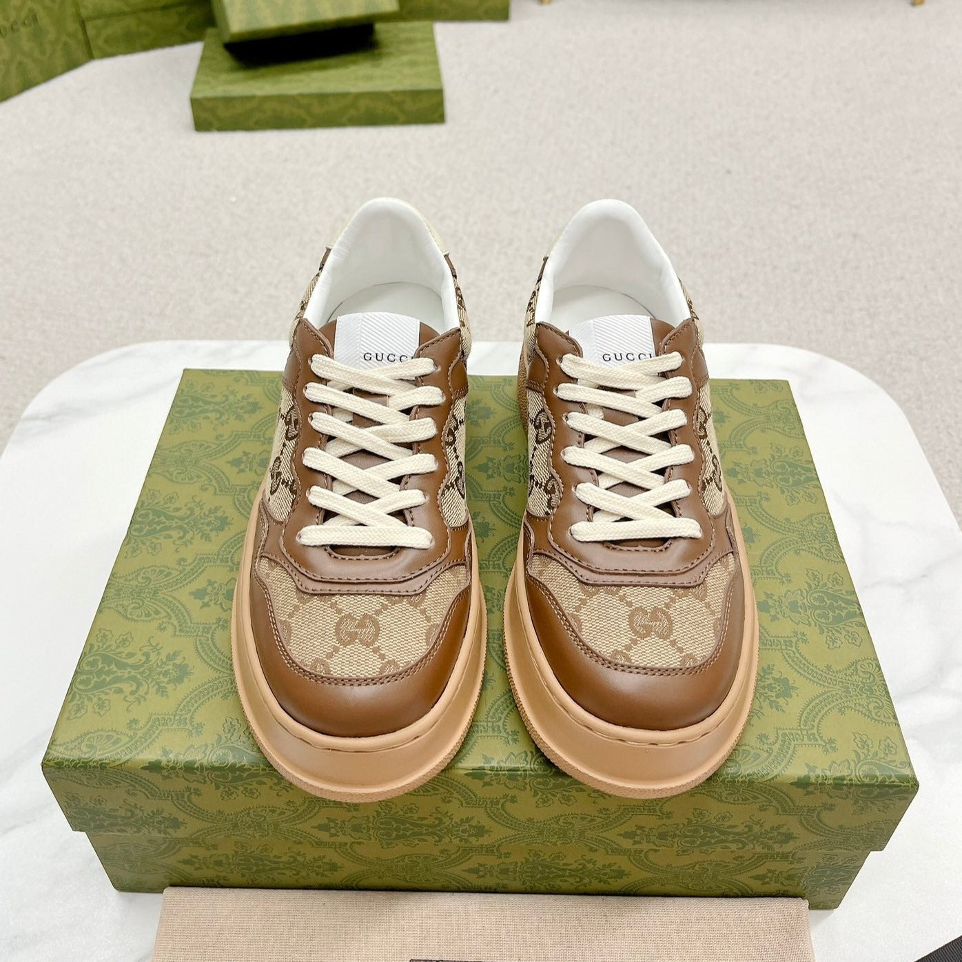 GUCCI TRAINER CARAMEL CALFSKIN