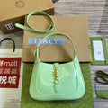 GUCCI JACKIE SMALL 28 SHOULDER BAG IN LIGHT GREEN CALFSKIN