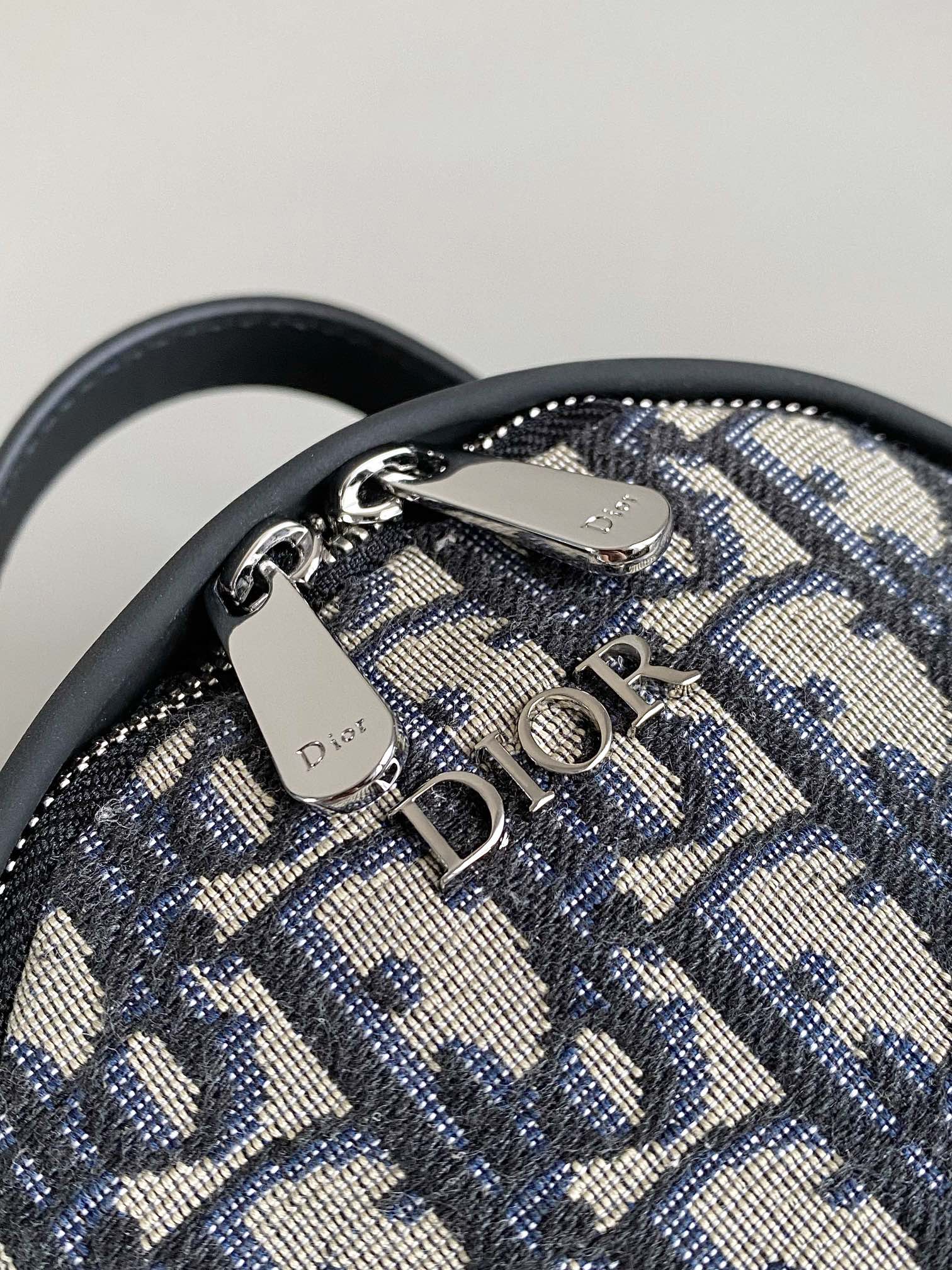 DIOR MINI RIDER BACKPACK 24 BEIGE AND BLACK OBLIQUE JACQUARD