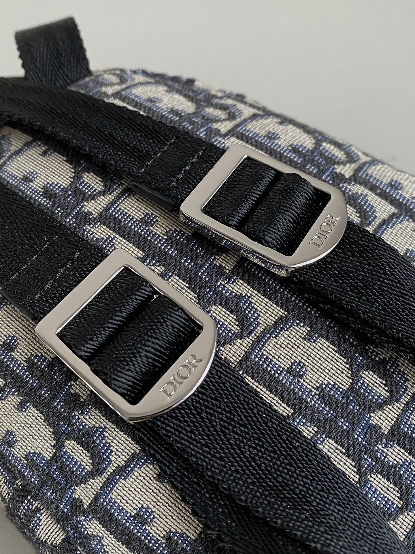 DIOR MINI RIDER BACKPACK 24 BEIGE AND BLACK OBLIQUE JACQUARD