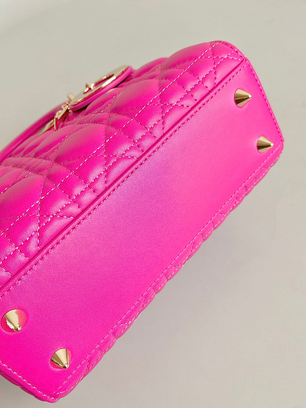 DIOR MEDIUM LADY 20 HANDBAG IN HOT PINK LAMBSKIN