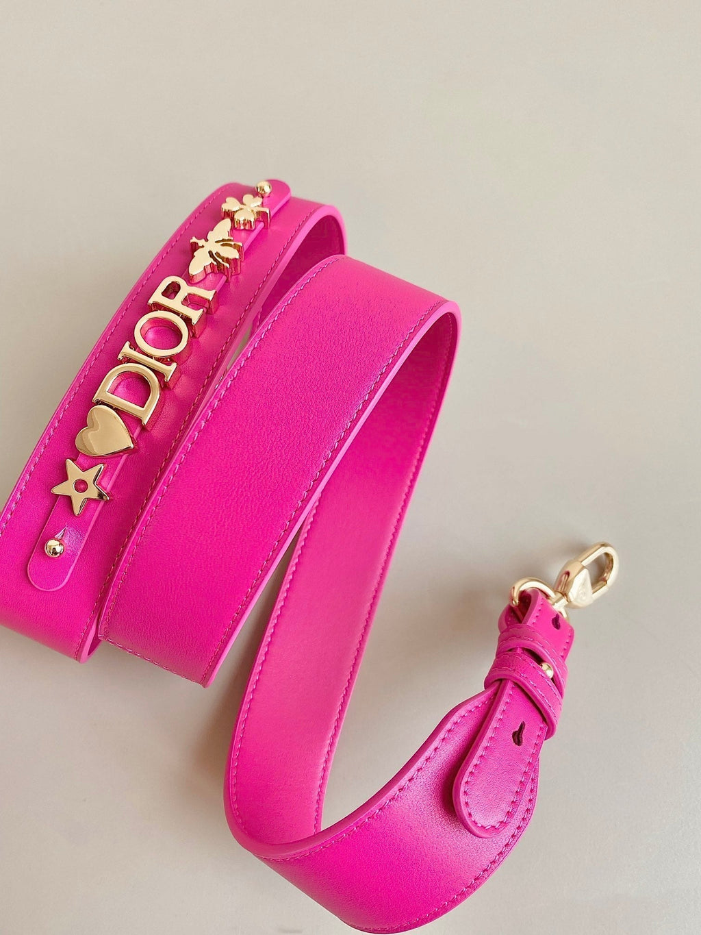 DIOR MEDIUM LADY 20 HANDBAG IN HOT PINK LAMBSKIN