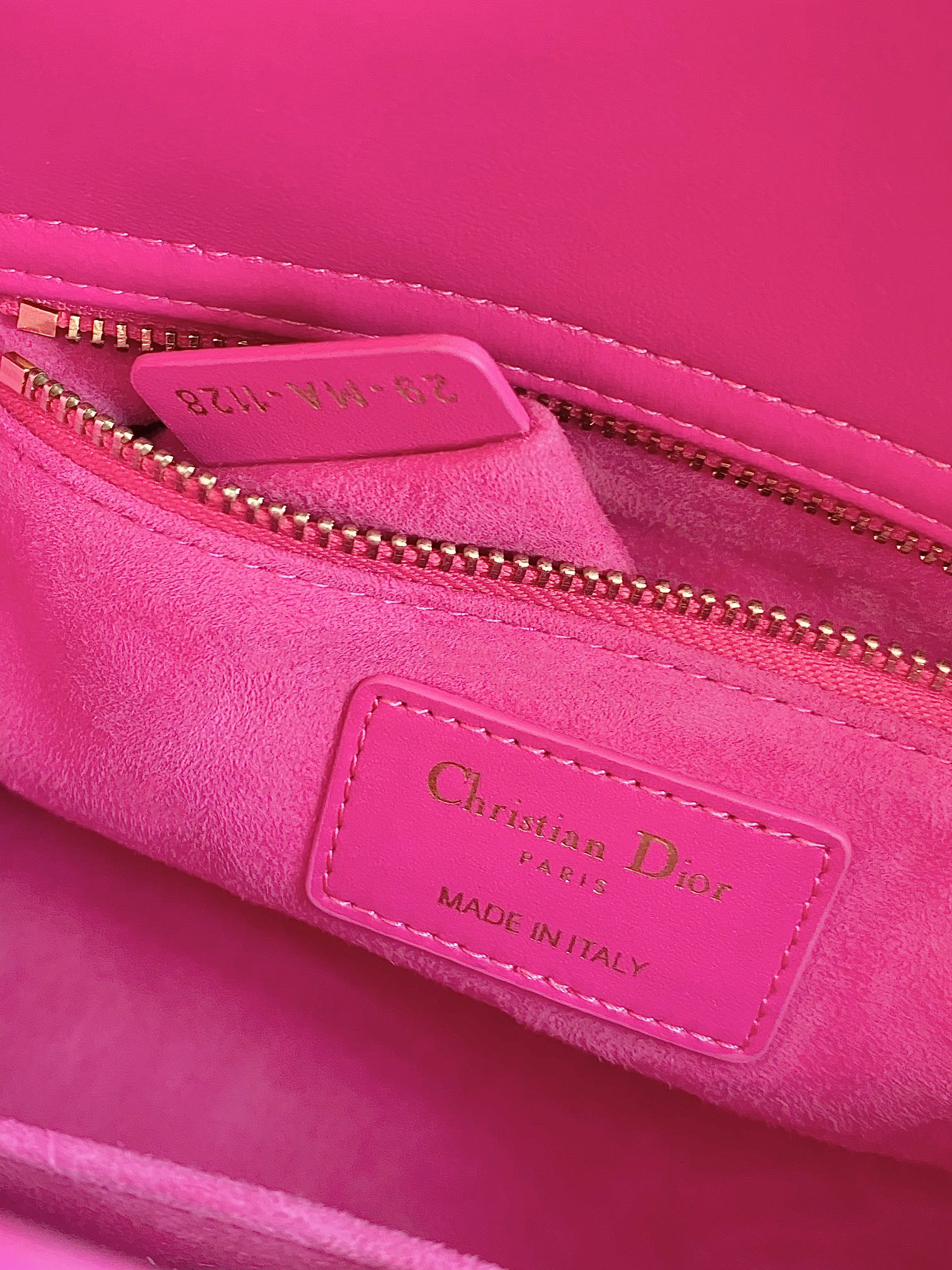 DIOR MEDIUM LADY 20 HANDBAG IN HOT PINK LAMBSKIN