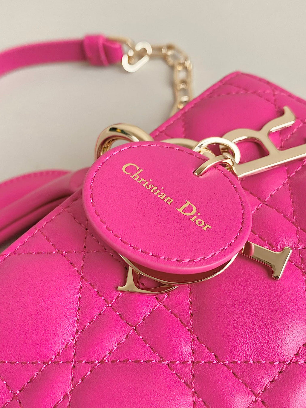 DIOR D-JOY BAG 22 IN HOT PINK LAMBSKIN