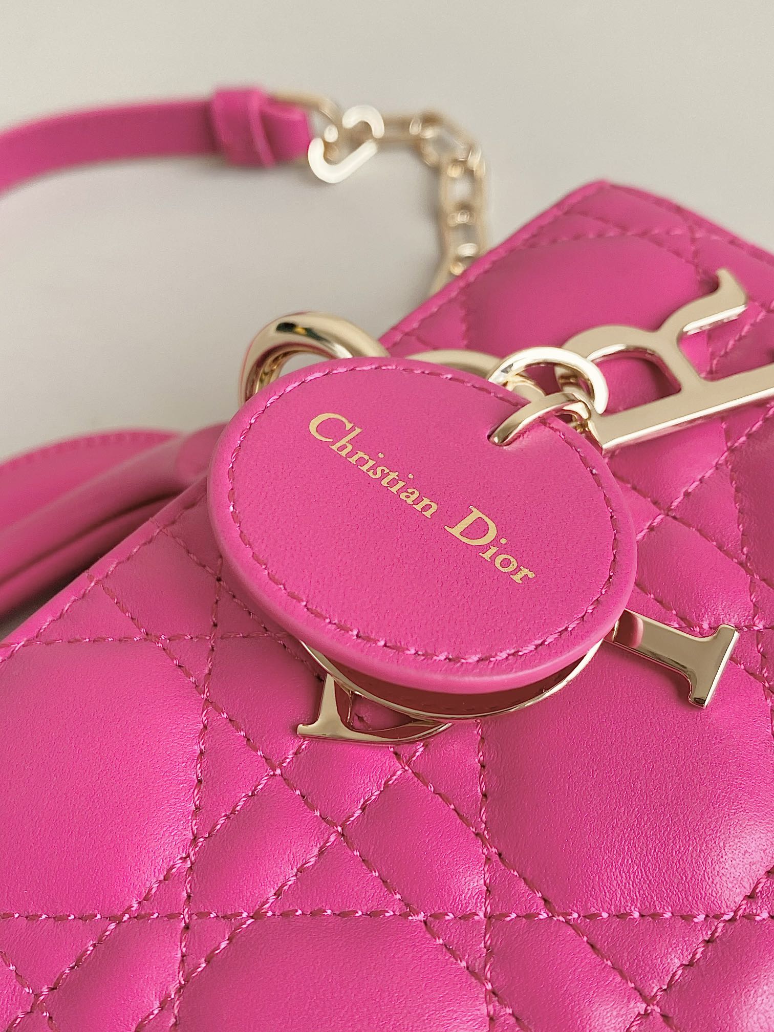 DIOR D-JOY BAG 22 IN HOT PINK LAMBSKIN