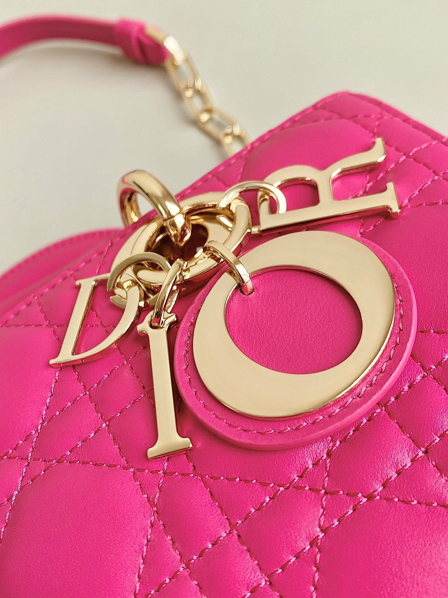 DIOR D-JOY BAG 22 IN HOT PINK LAMBSKIN