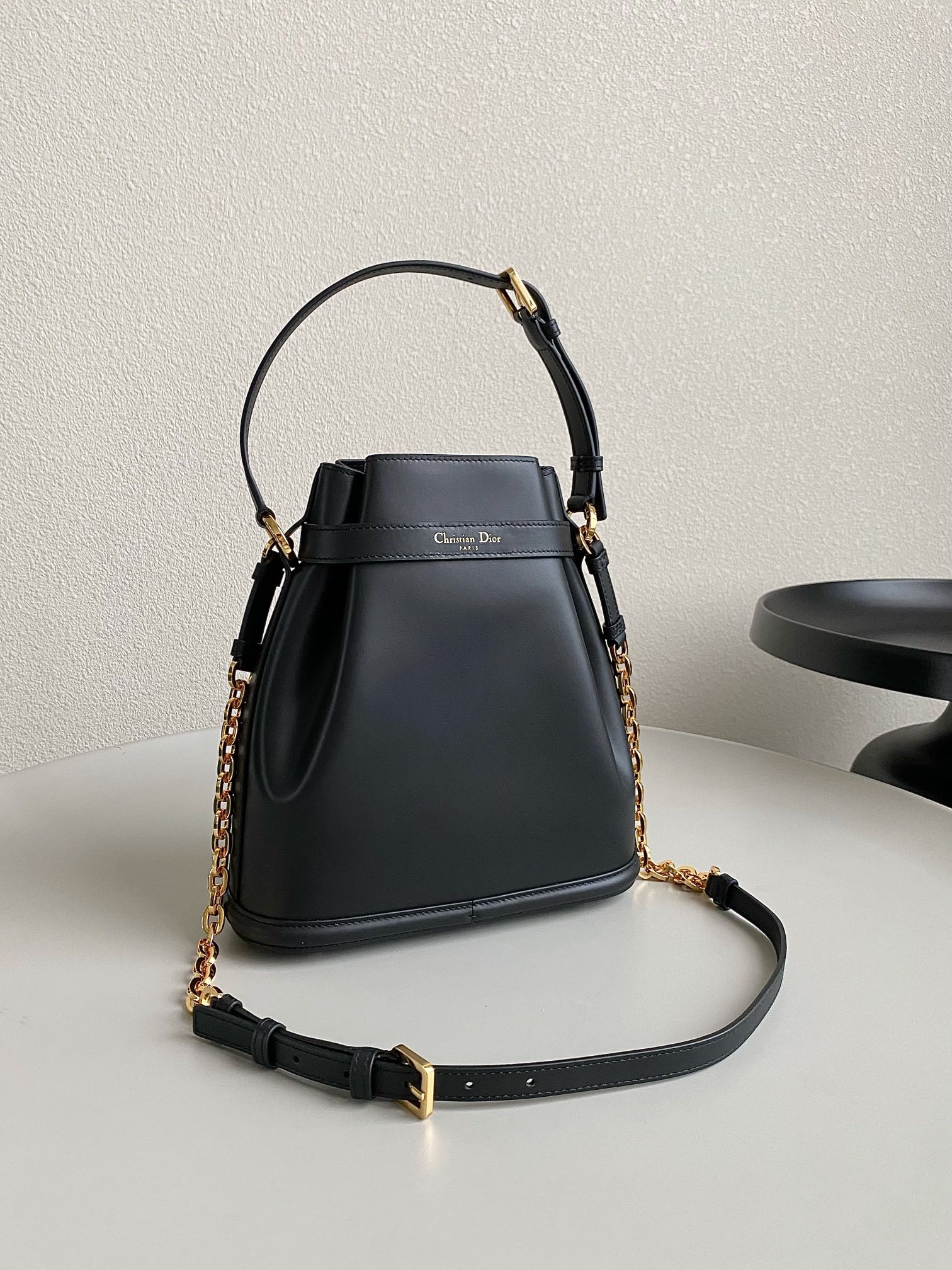 DIOR MEDIUM C'EST 24 IN BLACK CD-EMBOSSED CALFSKIN