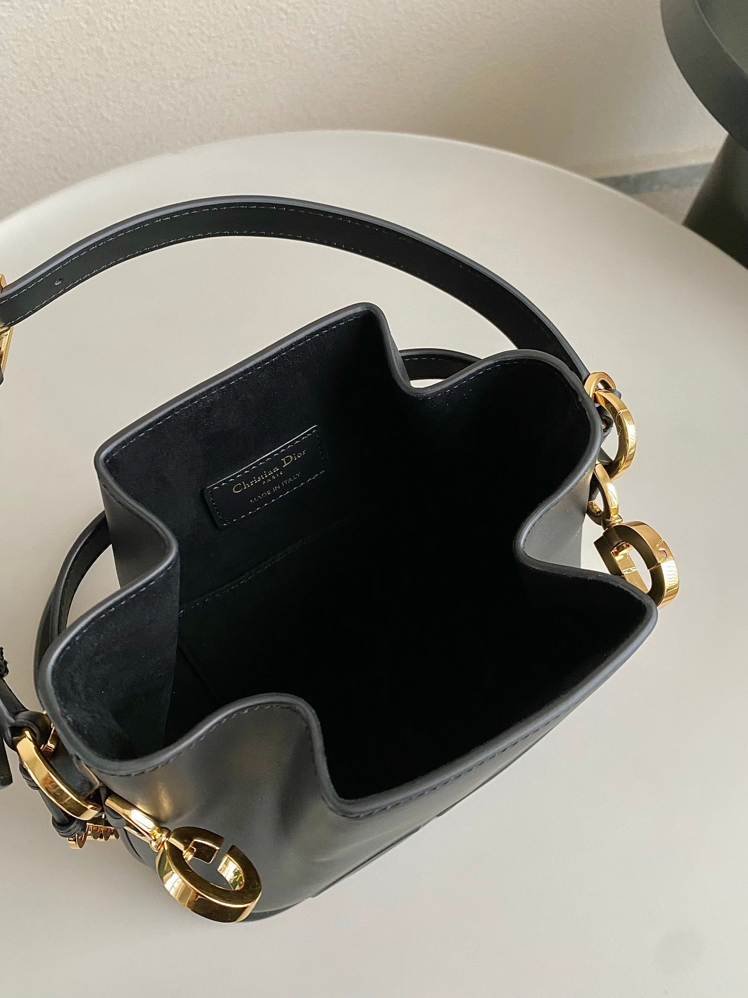 DIOR MEDIUM C'EST 24 IN BLACK CD-EMBOSSED CALFSKIN