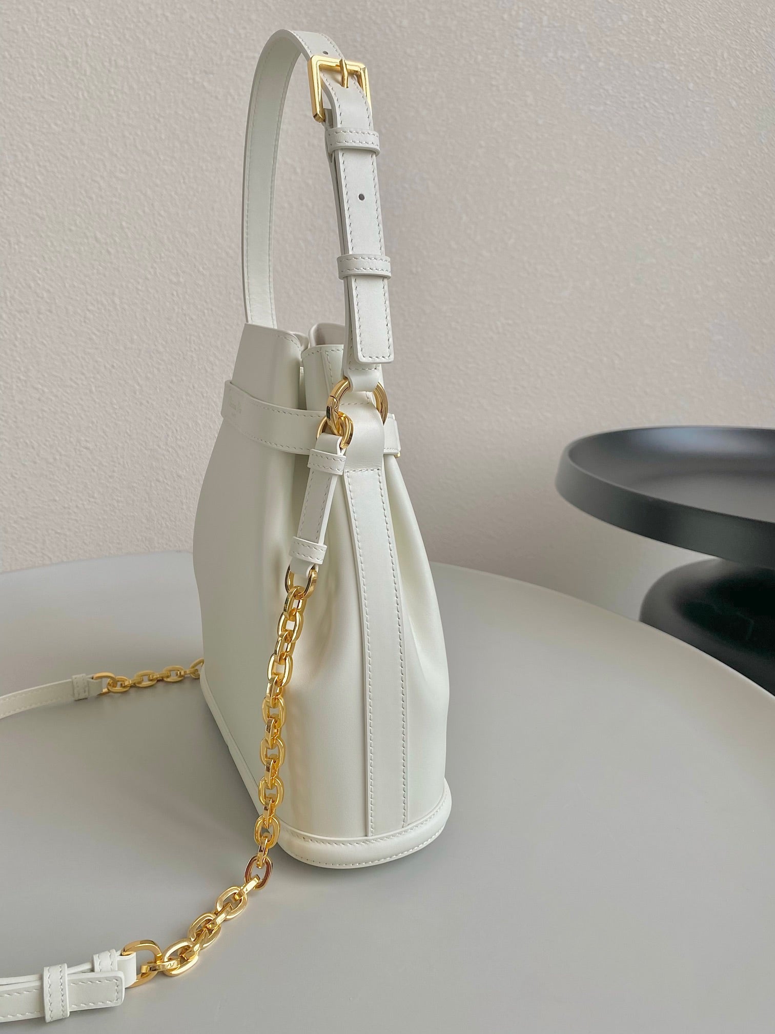 DIOR MEDIUM C'EST 24 IN WHITE CD-EMBOSSED CALFSKIN