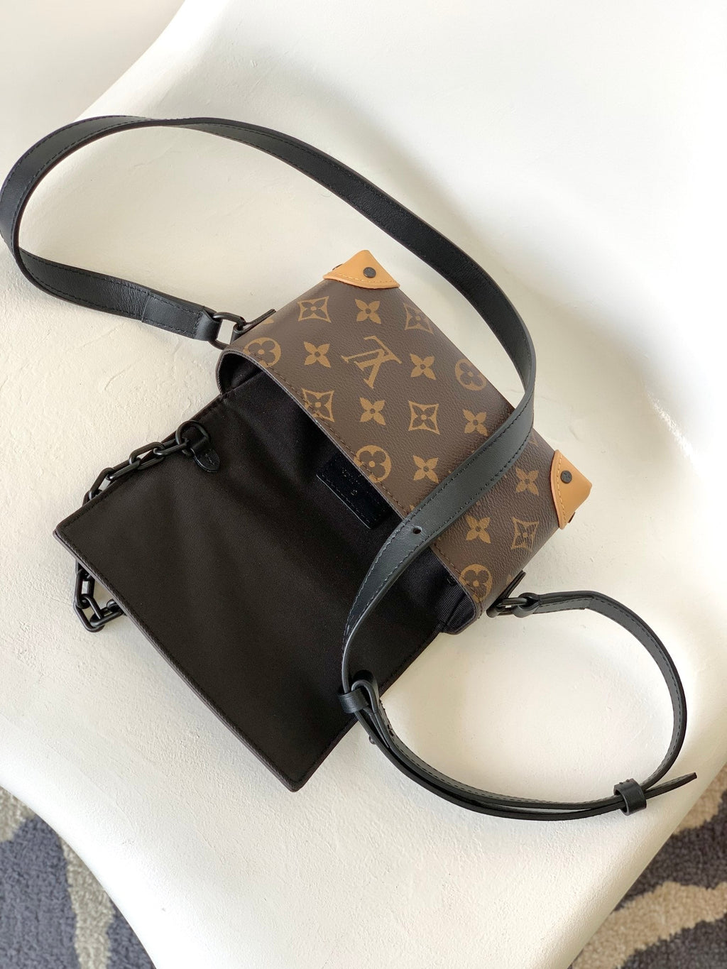 LOUIS VUITTON STEAMER BAG 26 IN BROWN MONOGRAM MACASSAR CANVAS