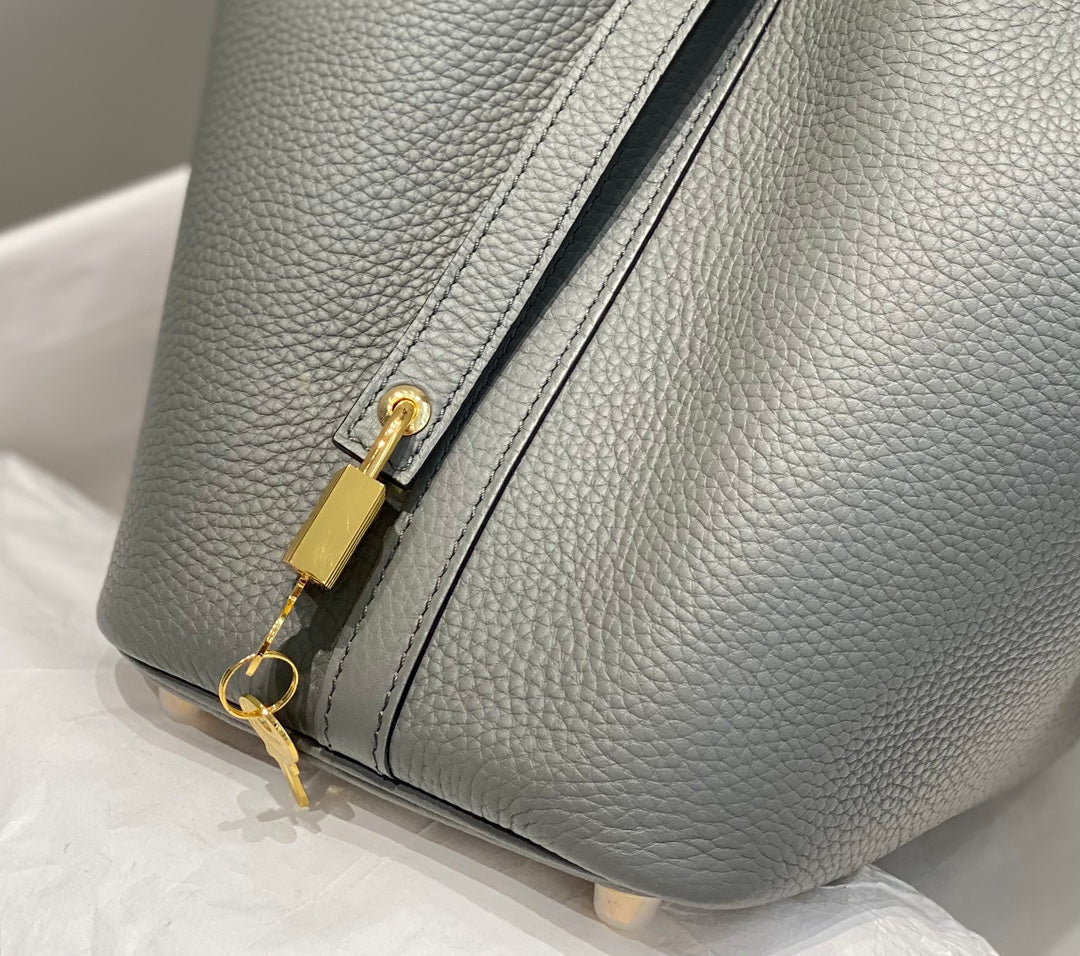 HERMES picotin lock 18 grey togo ghw