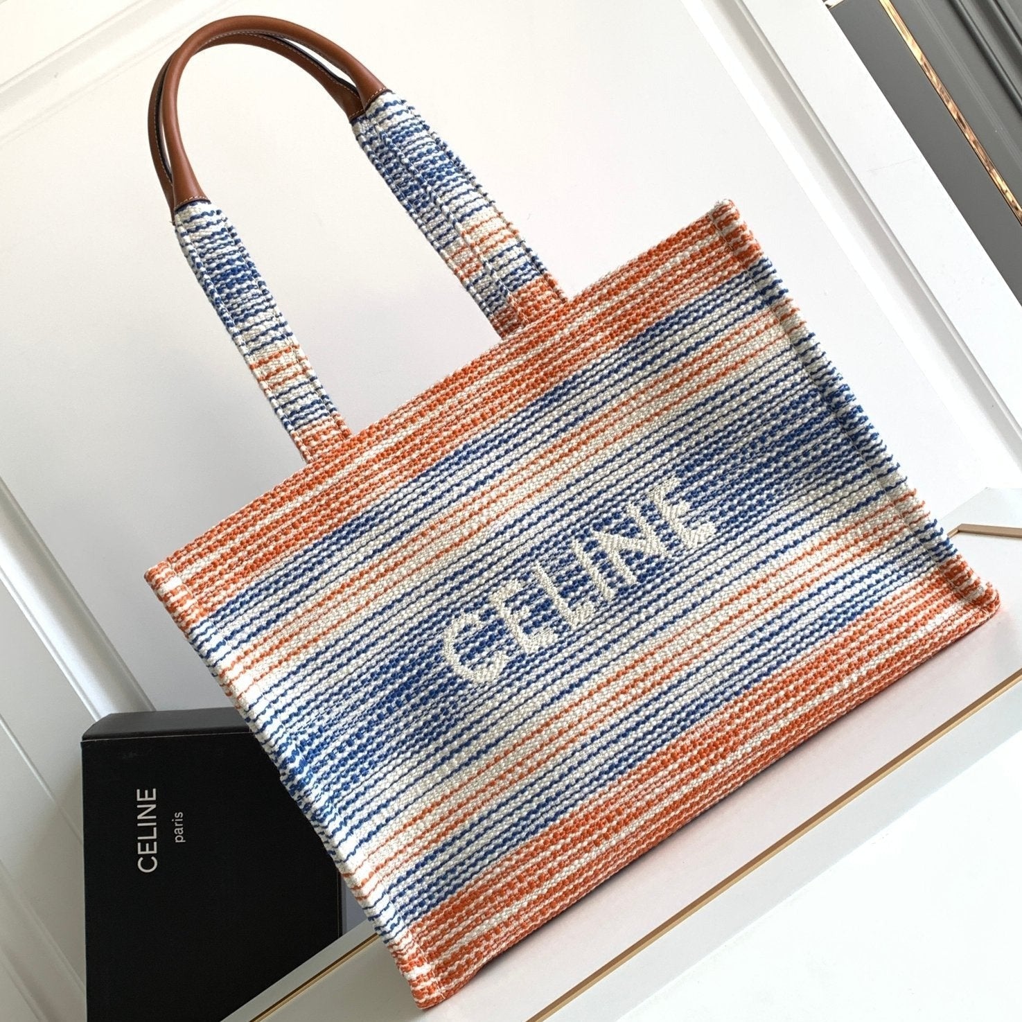 CELINE CABAS THAIS 41 RAINBOW FABRIC TOTE