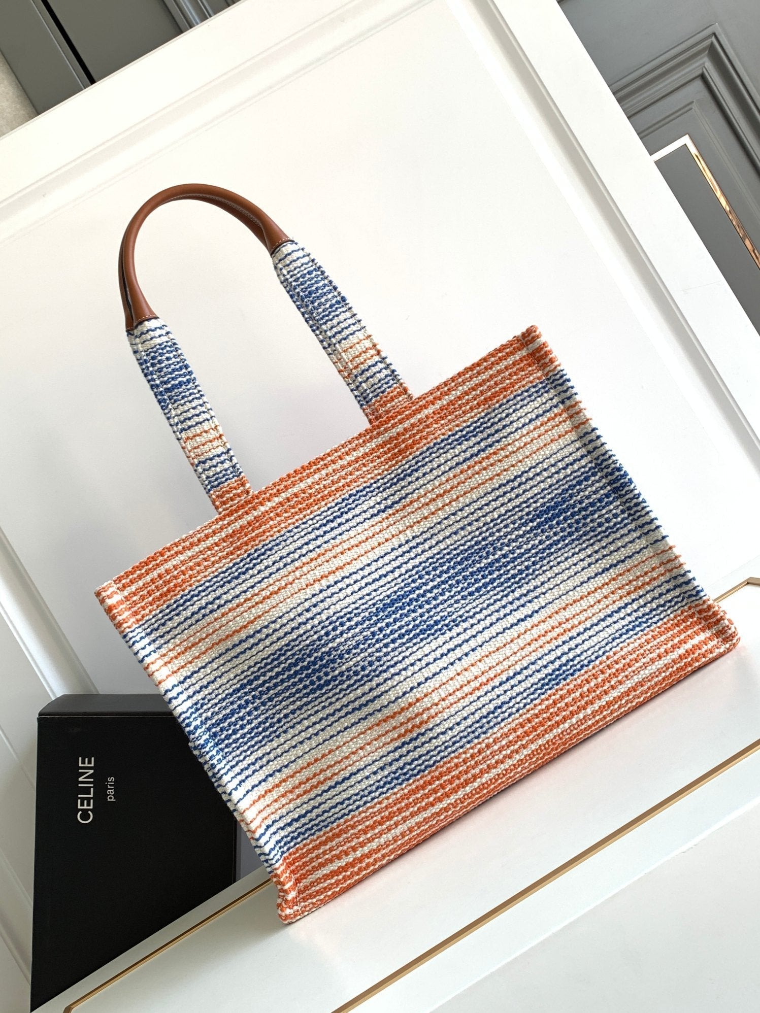 CELINE CABAS THAIS 41 RAINBOW FABRIC TOTE