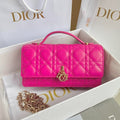 DIOR MICRO LADY 12 BAG IN HOT PINK LAMBSKIN
