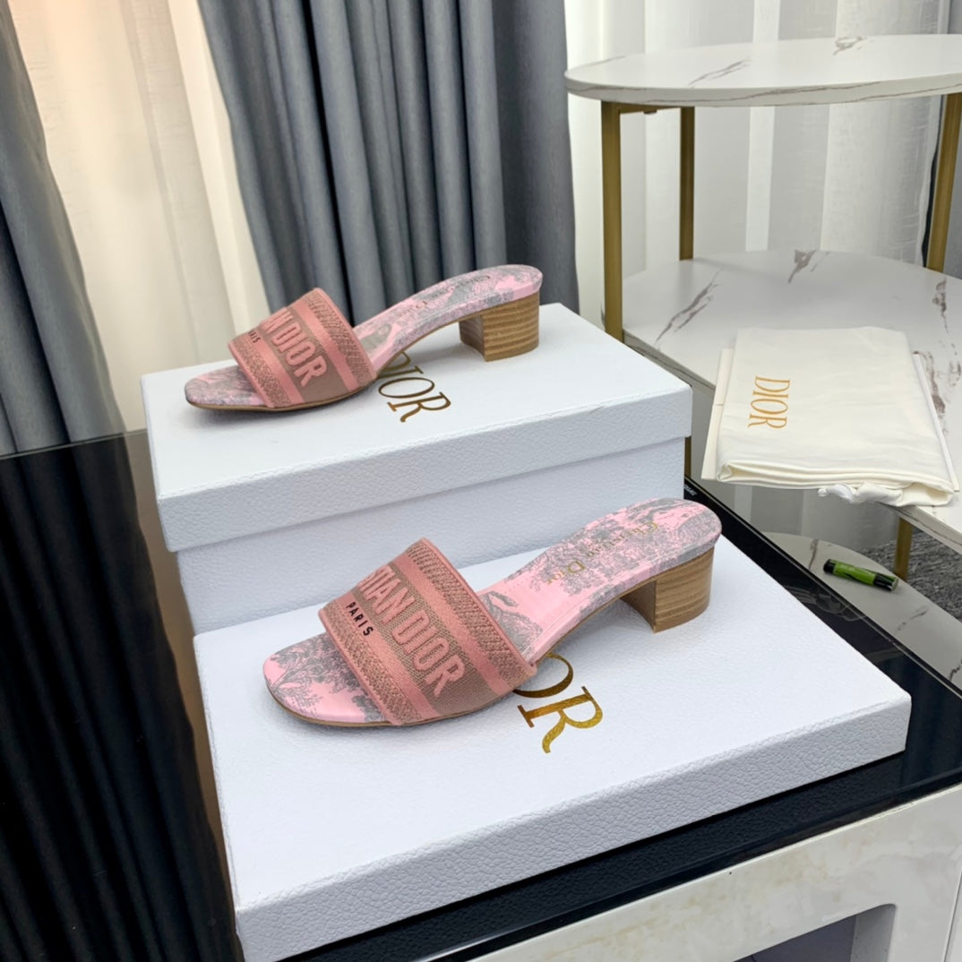 DIOR CD Mule Dway Heeled Slide 45mm Style 78