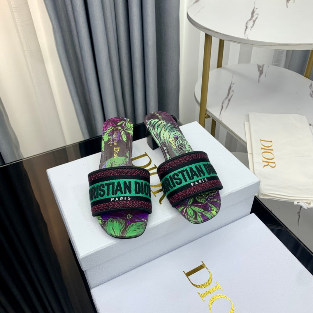 DIOR CD Mule Dway Heeled Slide 45mm Style 77