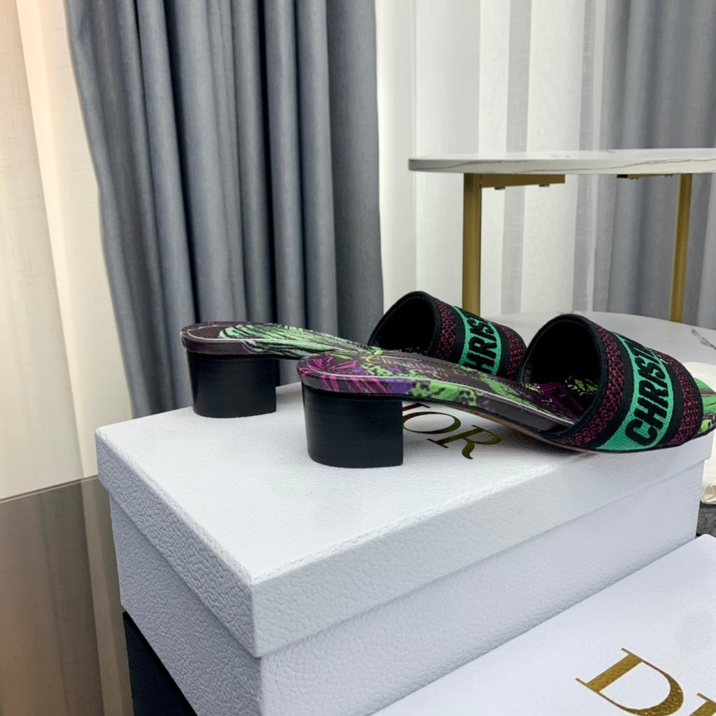 DIOR CD Mule Dway Heeled Slide 45mm Style 77