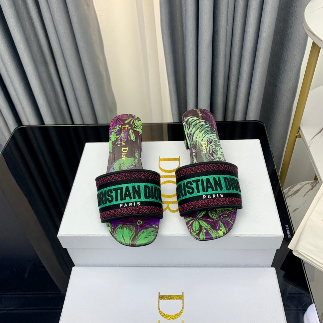 DIOR CD Mule Dway Heeled Slide 45mm Style 77