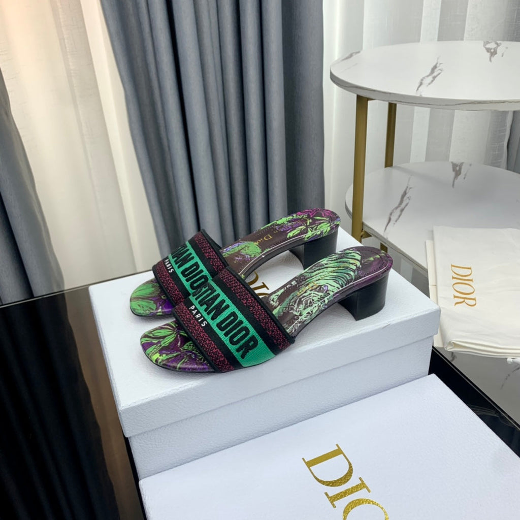 DIOR CD Mule Dway Heeled Slide 45mm Style 77