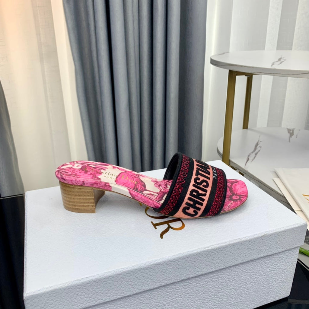 DIOR CD Mule Dway Heeled Slide 45mm Style 74