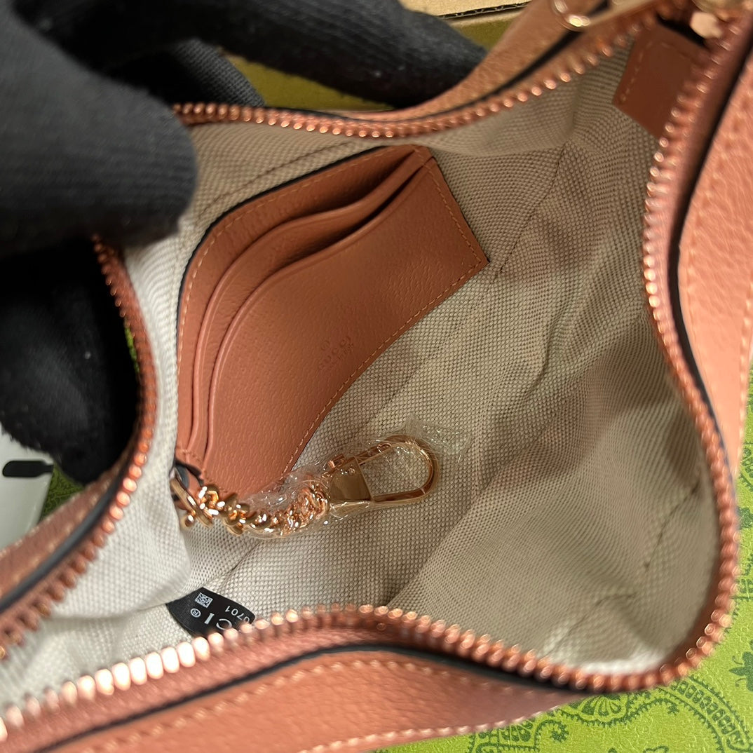 GUCCI OPHIDIA  MINI 20 BAG IN LIGHT PINK CANVAS AND CALFSKIN