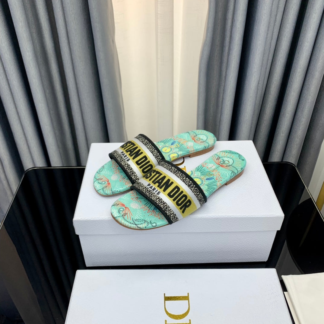 DIOR CD Mule Dway Slide 10mm Multi-motifs Style 42