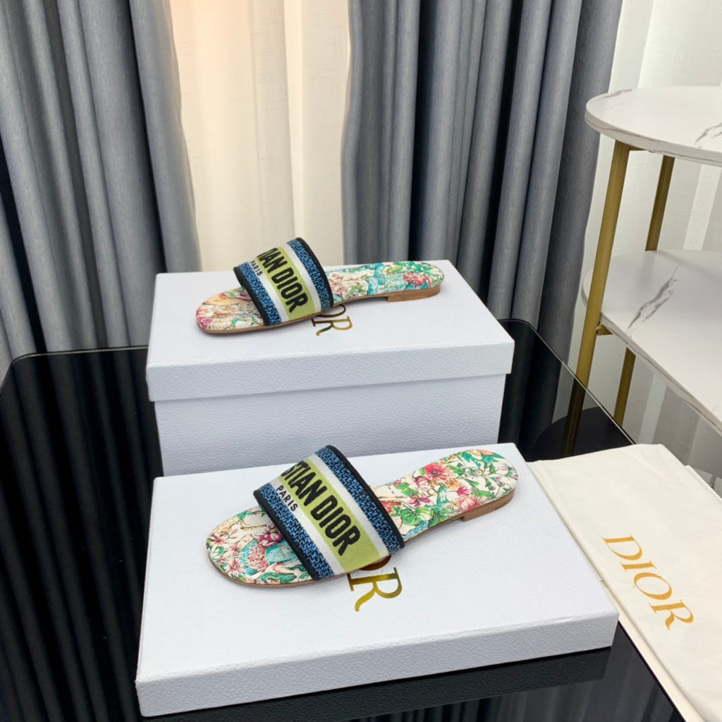 DIOR CD Mule Dway Slide 10mm Multi-motifs Style 37
