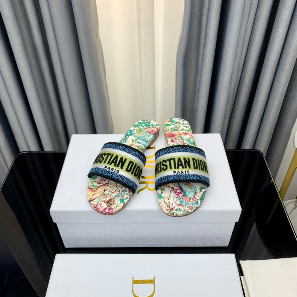 DIOR CD Mule Dway Slide 10mm Multi-motifs Style 37