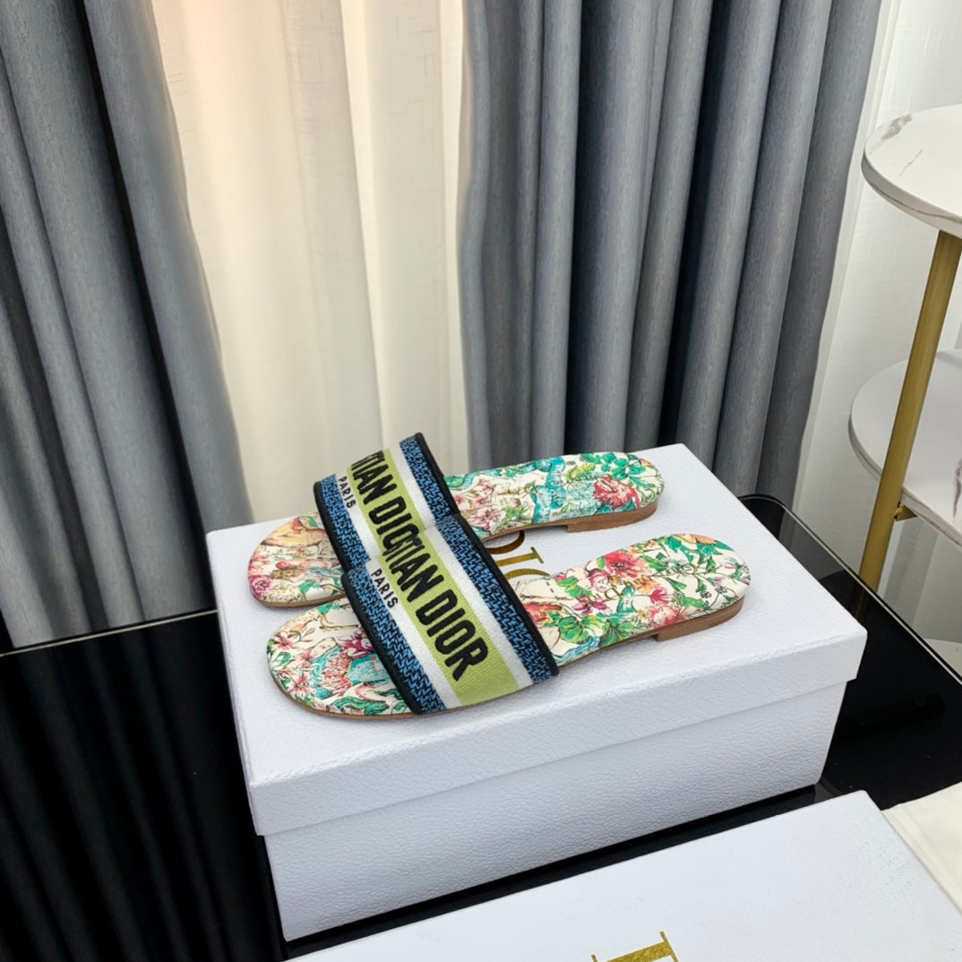 DIOR CD Mule Dway Slide 10mm Multi-motifs Style 37
