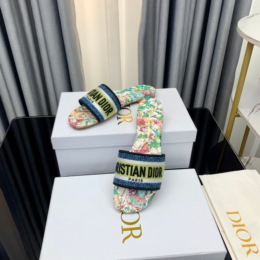 DIOR CD Mule Dway Slide 10mm Multi-motifs Style 37