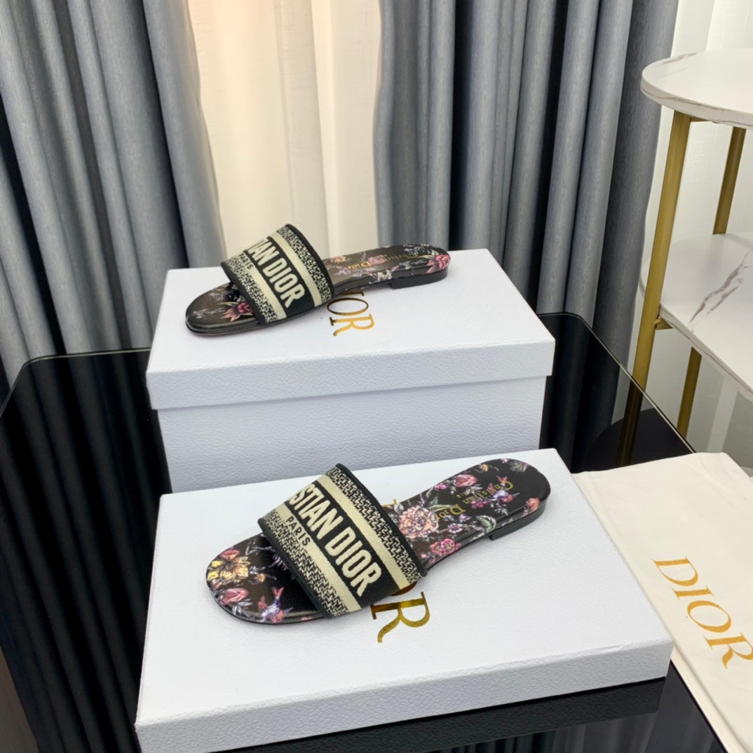 DIOR CD Mule Dway Slide 10mm Multi-motifs Style 69