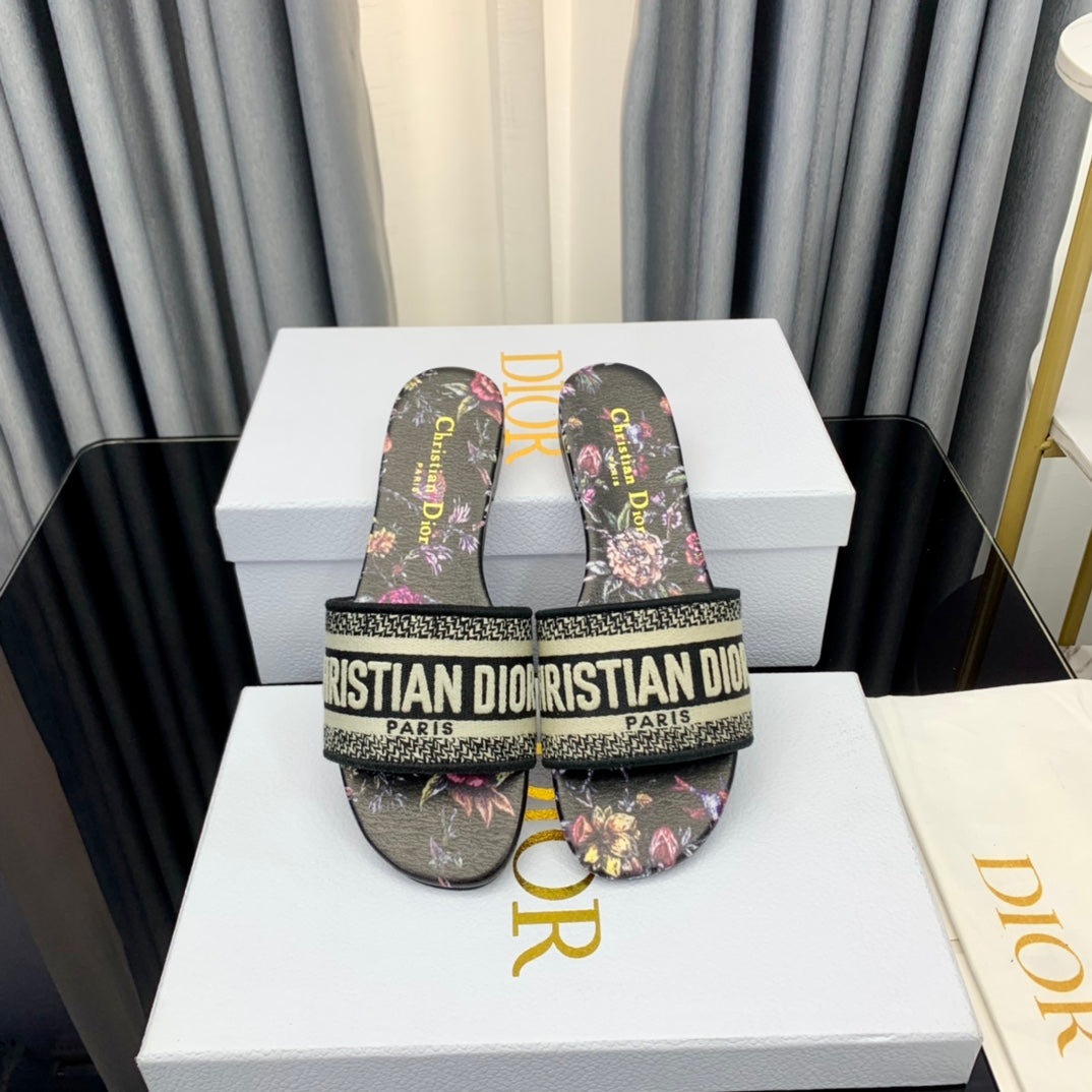 DIOR CD Mule Dway Slide 10mm Multi-motifs Style 69