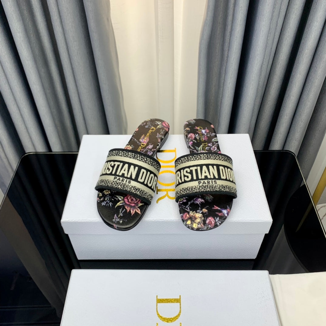 DIOR CD Mule Dway Slide 10mm Multi-motifs Style 69