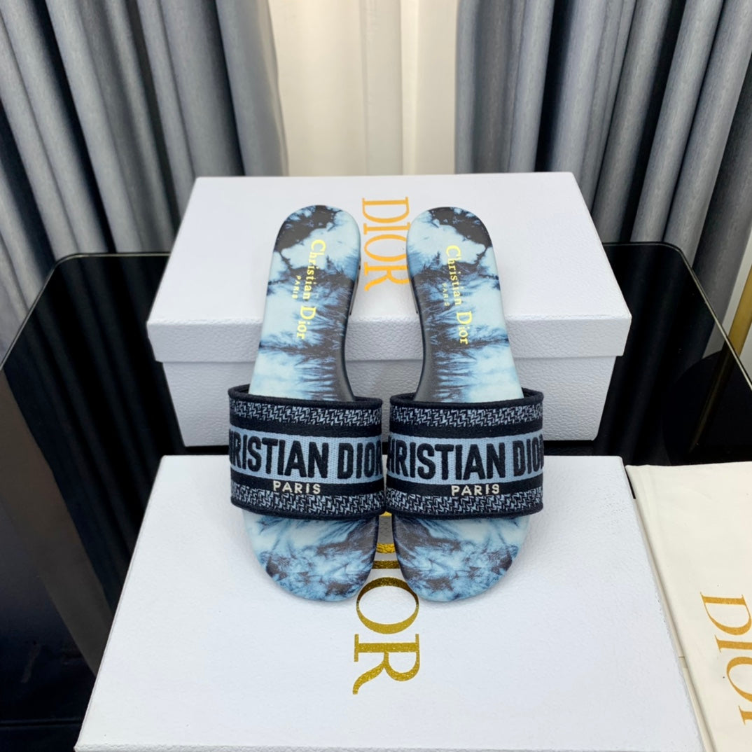 DIOR CD Mule Dway Slide 10mm Multi-motifs Style 68