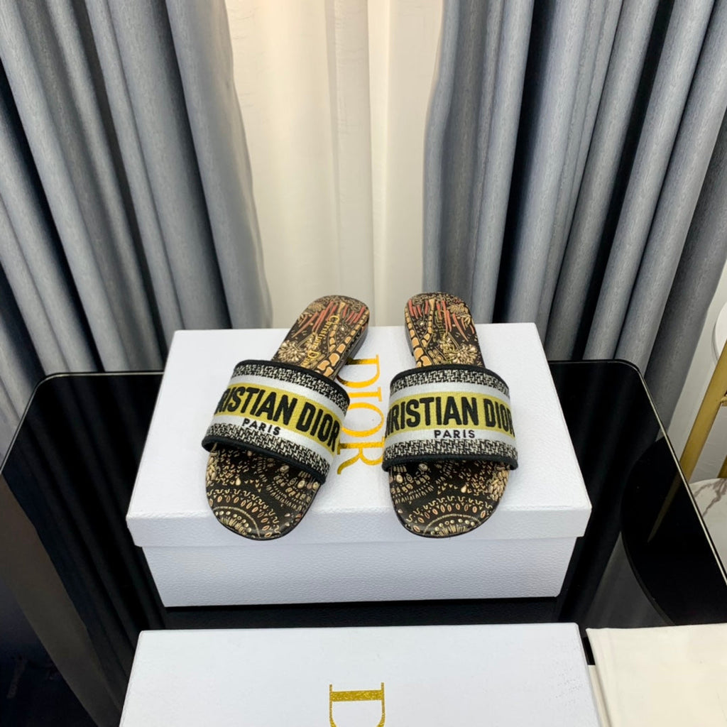 DIOR CD Mule Dway Slide 10mm Multi-motifs Style 67