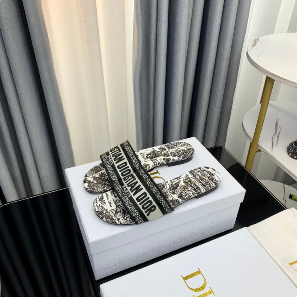 DIOR CD Mule Dway Slide 10mm Multi-motifs Style 62