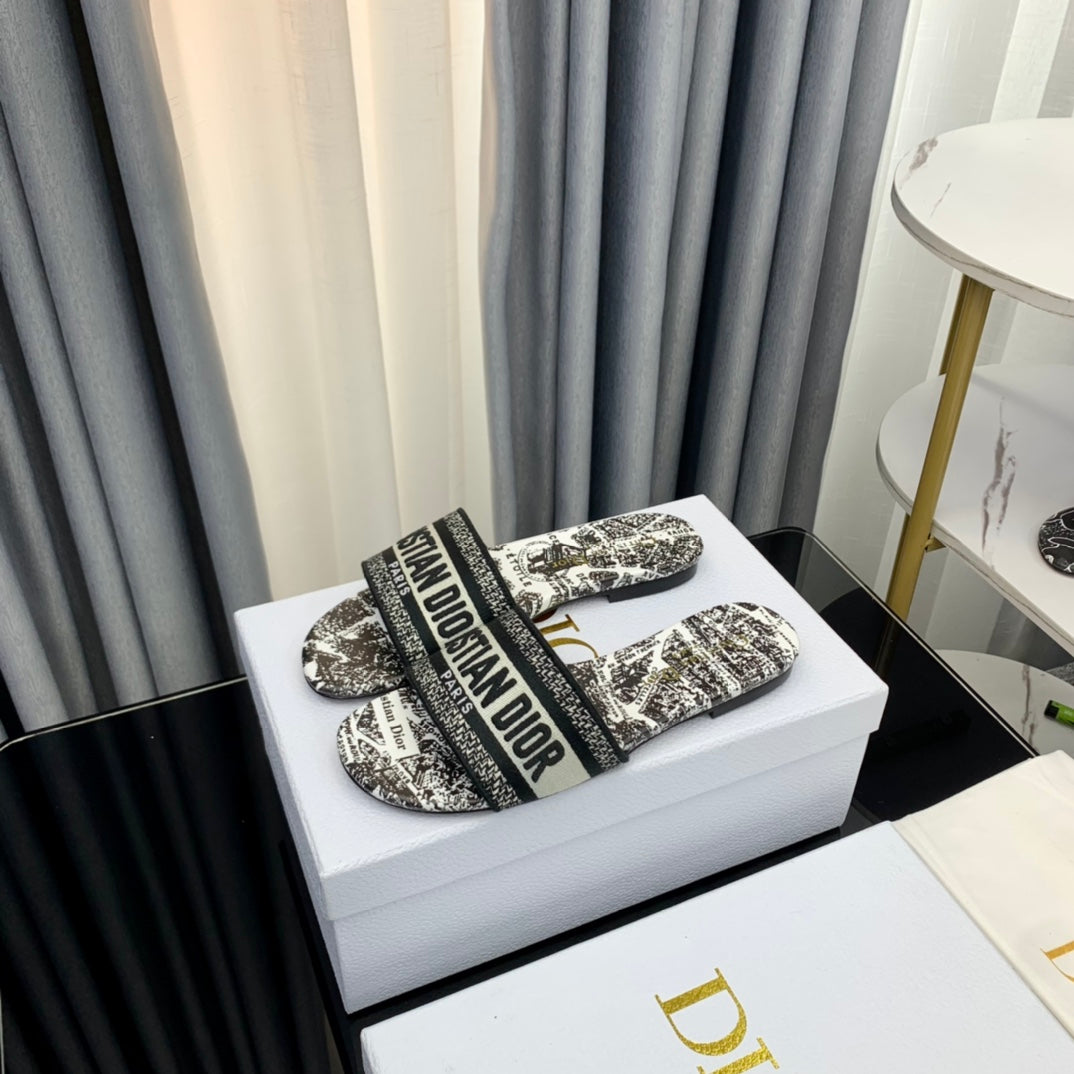 DIOR CD Mule Dway Slide 10mm Multi-motifs Style 62