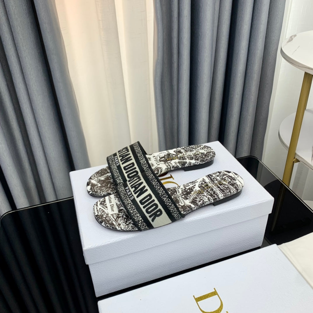 DIOR CD Mule Dway Slide 10mm Multi-motifs Style 62