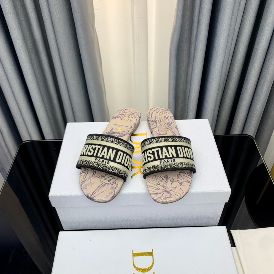 DIOR CD Mule Dway Slide 10mm Multi-motifs Style 56