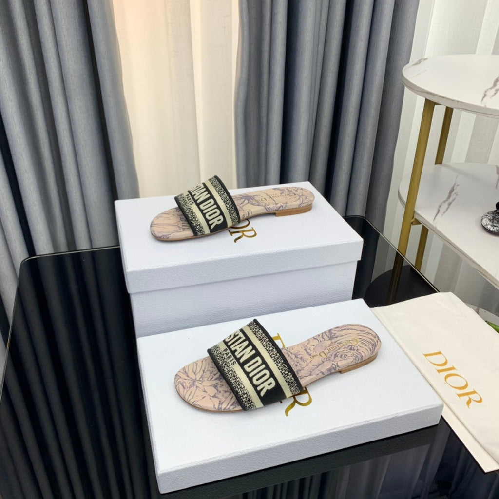 DIOR CD Mule Dway Slide 10mm Multi-motifs Style 56