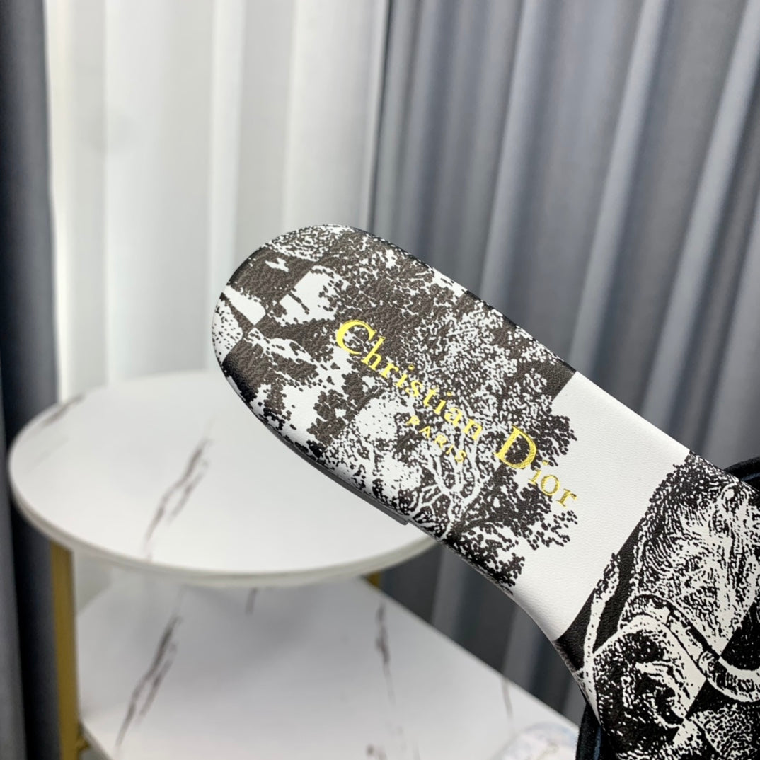 DIOR CD Mule Dway Slide 10mm Multi-motifs Style 55