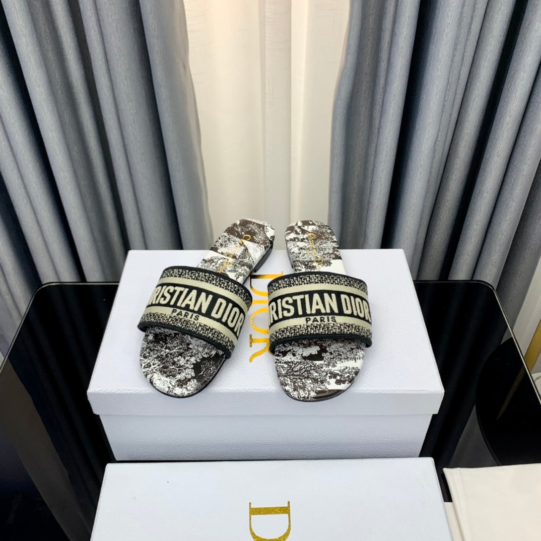 DIOR CD Mule Dway Slide 10mm Multi-motifs Style 55
