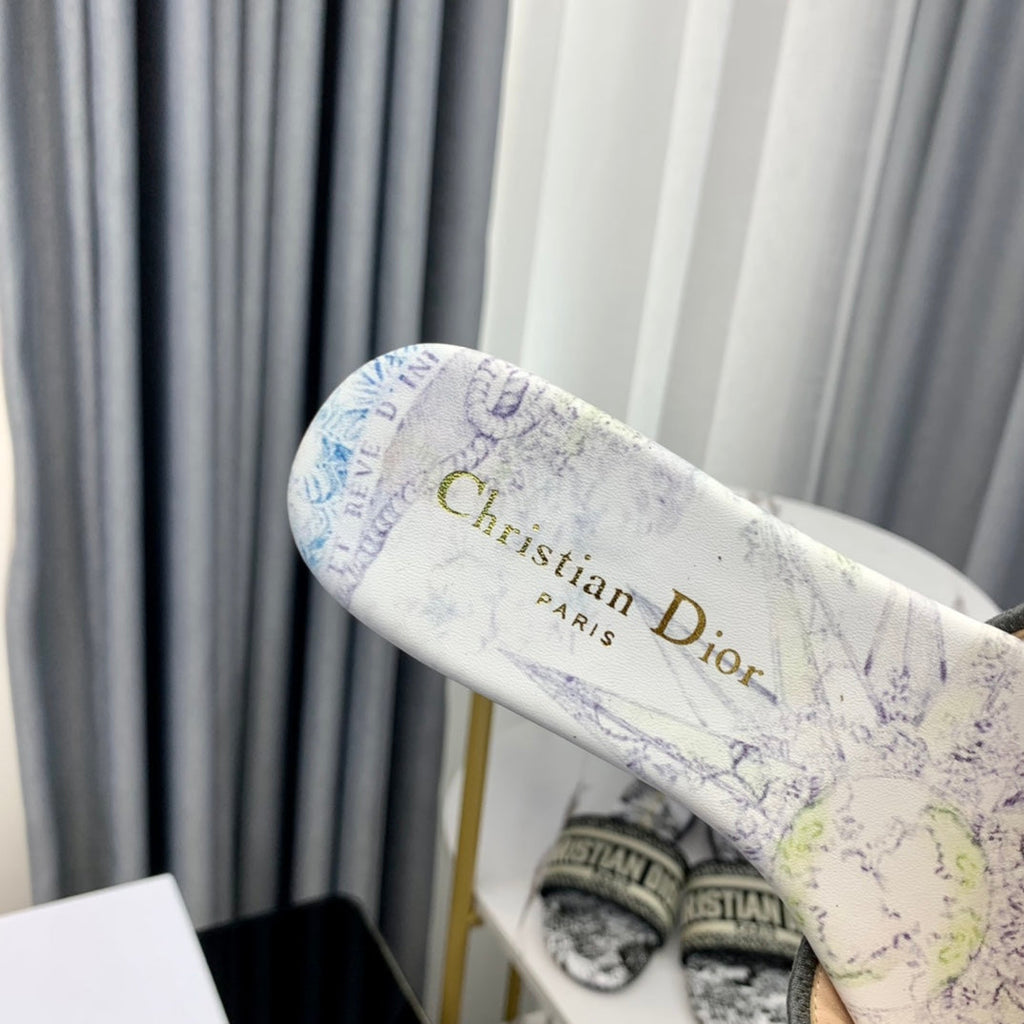 DIOR CD Mule Dway Slide 10mm Multi-motifs Style 54