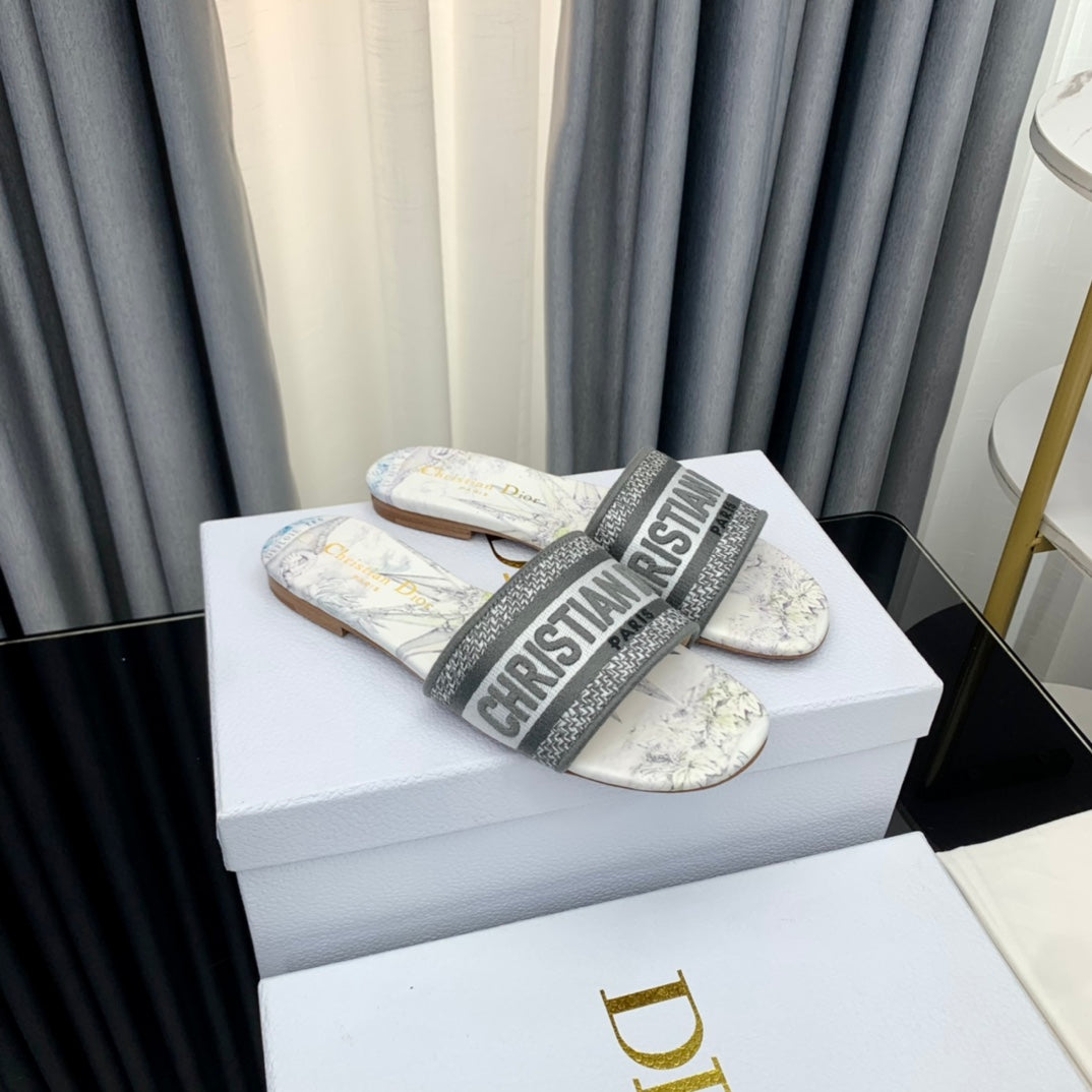 DIOR CD Mule Dway Slide 10mm Multi-motifs Style 54